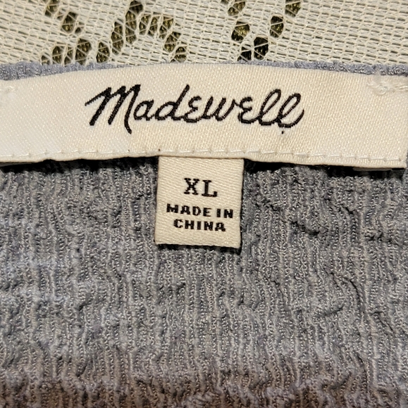 Madewell Short Sleeve Textured Crop Top Size XL - Picture 5 of 8